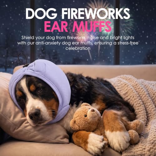 Dog Ear Muffs Noise Protection (Light Purple / Large)
