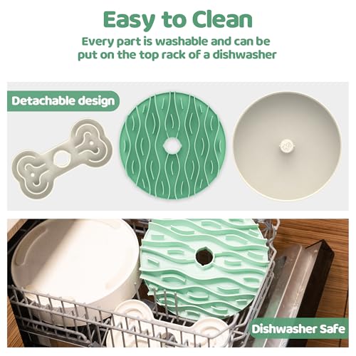 Slow Feeder Dog Bowl for Large Dogs with Non (L / Lawn-Green)