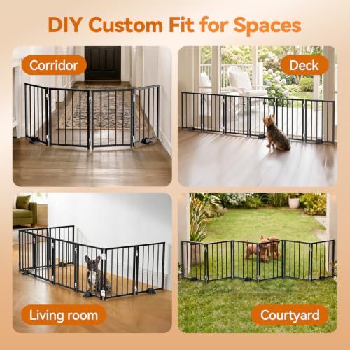 Small Dog Gate Indoor (Black / Up to 72" W, 16.5" H)