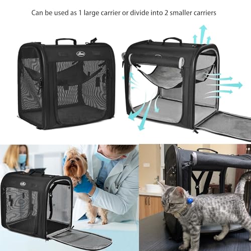 2-in-1 Pet Carrier for Cats & Dog, Travel Carrier for Camping (35.4"L x 13.8"W x 16.9"H / 2.0 Black)