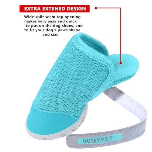 Dog Shoes for Small Dogs Hot Pavement Puppy Dog Boots & Paw Protectors (Blue / size 5: 2.25"x1.78"(L*W))
