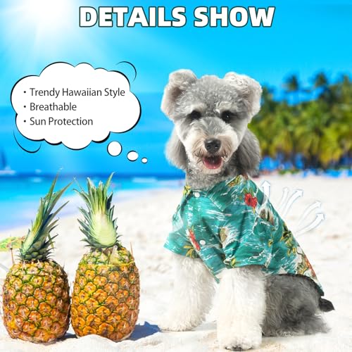Dog Hawaiian Shirt (Medium / Hawaiian Green)