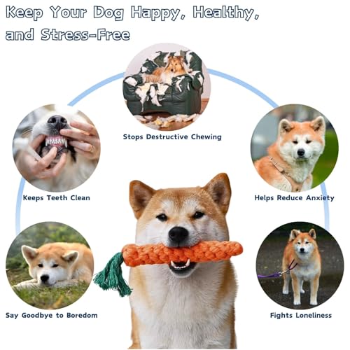 5 PCS Carrot Dog Rope Toys for Dogs (5-Pack)