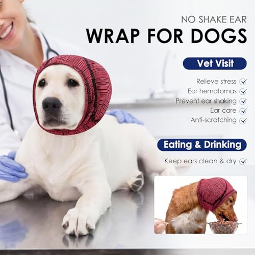 Padded Dog Calming Hoodie Ear Cover Quick (RoseRed / Small)