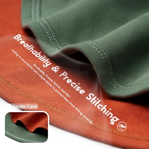 Dog Shirts Soft Cotton Tee Stretchy Clothes (Rust & Mist Green / XL-(15~24lb) | Chest(~20.8"))