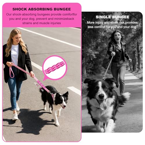 Heavy Duty Dog Leash with Soft Padded Handle (Pink-B)