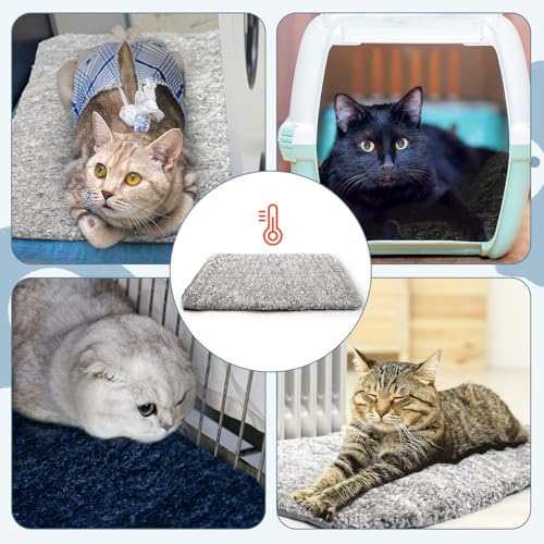 6 Pack Self Warming Pet Cat Dogs Pad 19 x 28 Inch (19 x 28 Inch / Grey,Black,Blue)