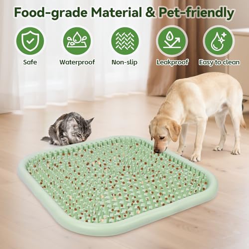 Snuffle Mat for Dogs 23.6" x 23.6" Silicone Large Slow Feeder Mat (Green:23.6"x23.6")