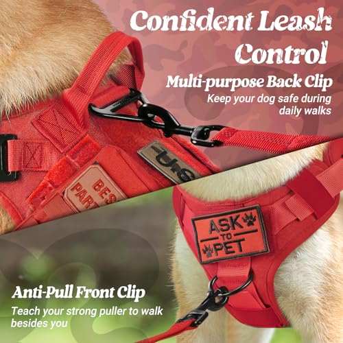 Tactical Dog Harness for Medium (Red / Medium)