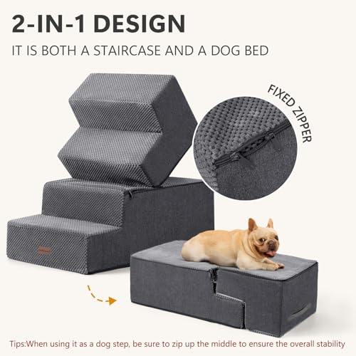 Dog Steps for Bed or Couch (Grey)
