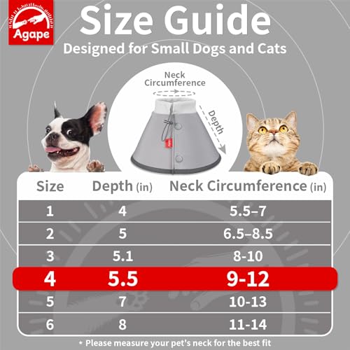 Soft Dog Cone for Small Dogs & Cats (Gray (Small Dogs Cone) / 4 (Neck:9"-12"))