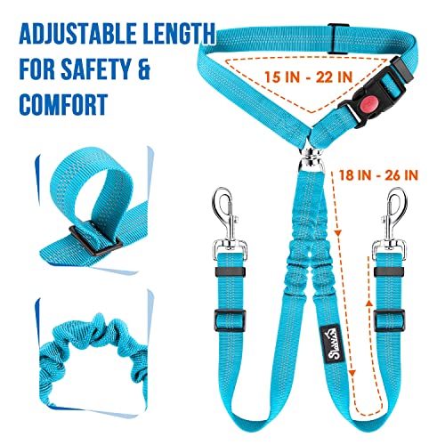 Double Dog Car Seat Belt (Light Blue)