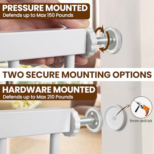 36" Extra Tall Baby Gate for Stairs (White / 29.7-48"W x 36"H)