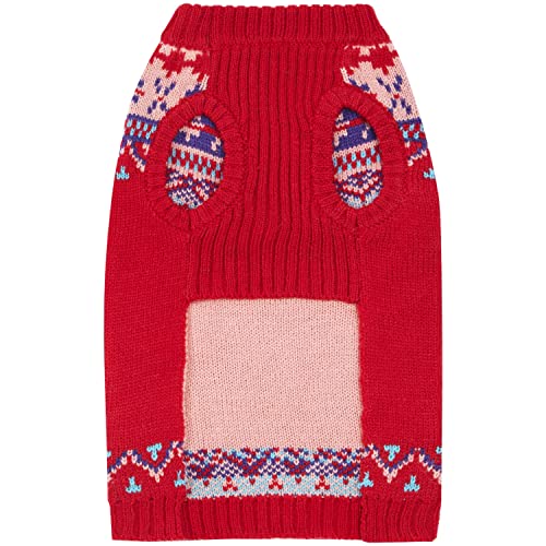Icelandic Lopi Pullover Dog Sweater in Holiday Red (8 inch (Pack of 1) / Holiday Red)