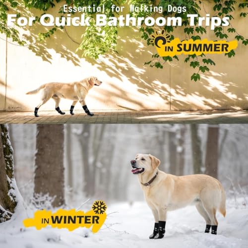 Anti Slip Dog Socks to Prevent Licking Paws for Hot Pavement (Black / Medium)