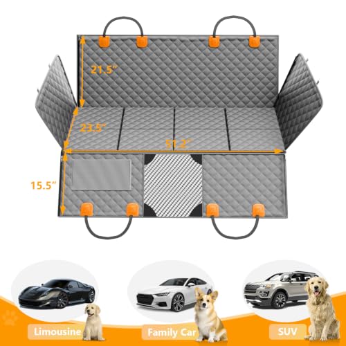 Dog Car Seat Cover for Back Seat (gray / L - 50.5"W x 60.5"L - Car/SUV)