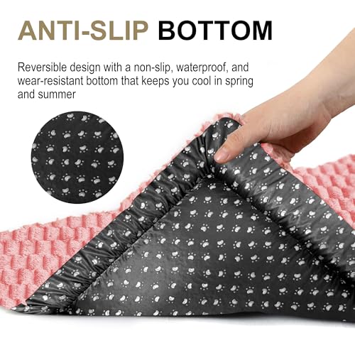 Dog Bed Mat Soft & Comfortable Dog Kennel Pad for Crate (L(35"*23"*1.5") / Pink-1pc)