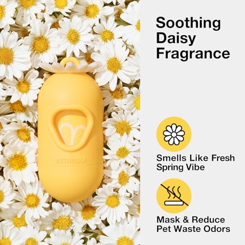 Dog Poop Bag Dispenser with Daisy Scented Waste Bags (Daisy / 1 Count (Pack of 105))