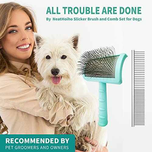 Large Slicker Brush & Green (green-comb)