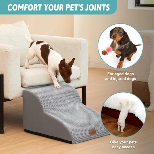 Dog Stair for Small Dog 11.8" H (Grey / Standard:15.7"x19.7"x11.8")