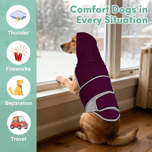 Dog Anxiety Shirt with Hood (eggplant / 2XL)