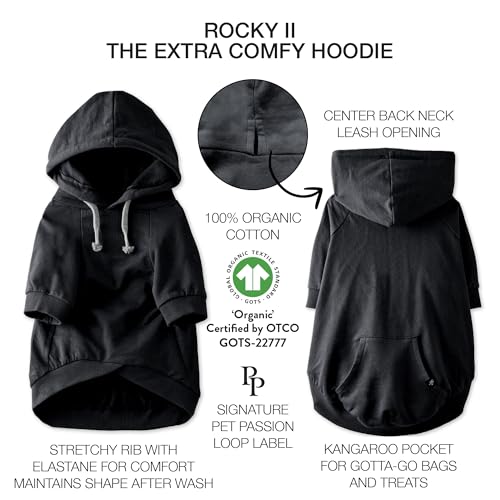 Rocky II Dog Hoodie (Black / X-Large (55-80 lbs))