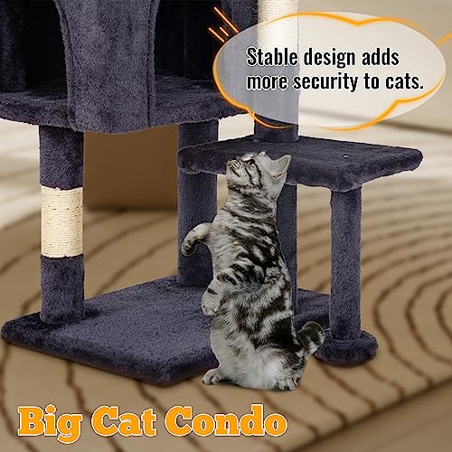 37.8" Cat Tree Tower (Dark Gray)