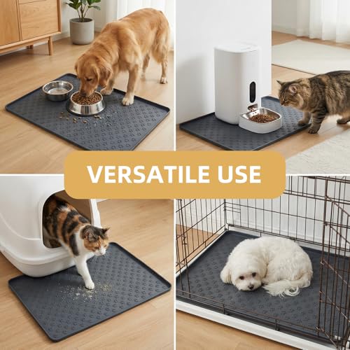 Silicone Dog Food Mat (23.6” x 15.9” Black)