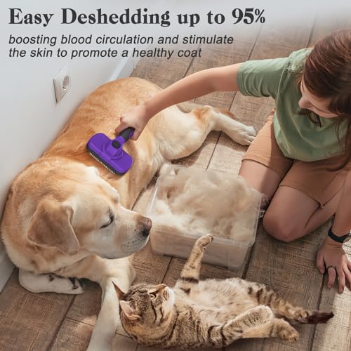 Self Cleaning Slicker Brush for Dogs & Cats (Purple)