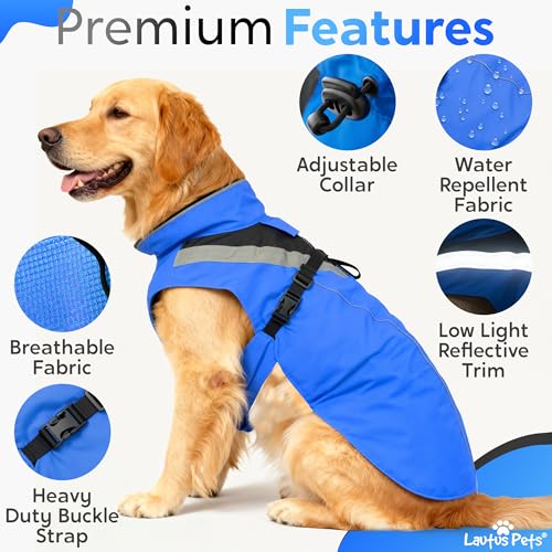 Dog Clothes Dog Raincoat (Blue / Large)