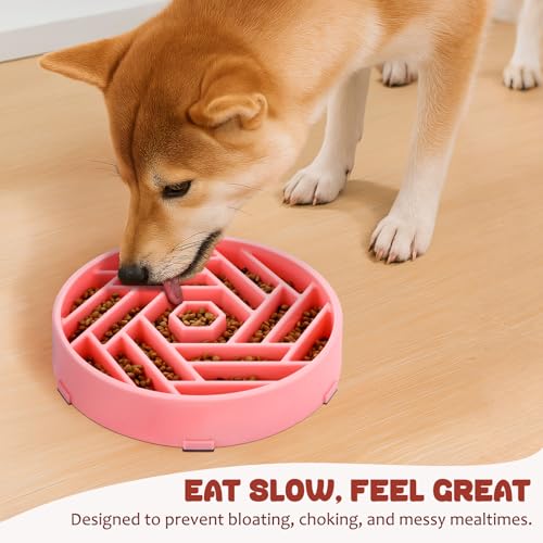 Slow Feeder Dog Bowl (pink)