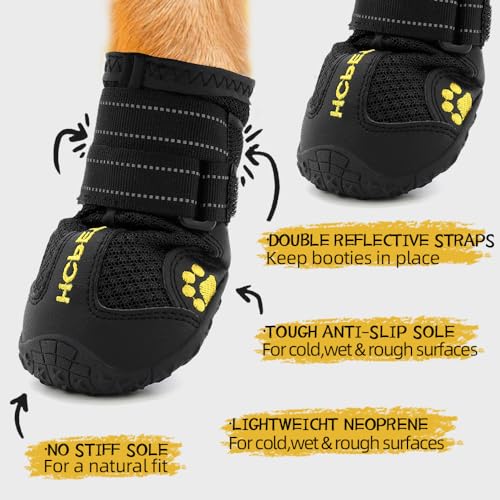 Dog Boots Dog Shoes for Large Dogs (Black / Width 2.75 in)