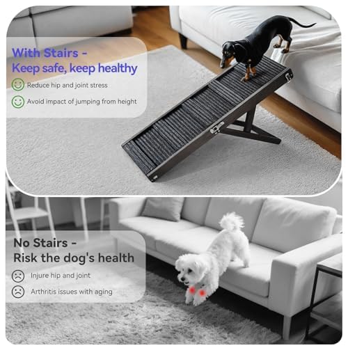 2026 Upgraded Small Dog Ramp for Couch Foldable (C-black / 80×30cm-for couch)