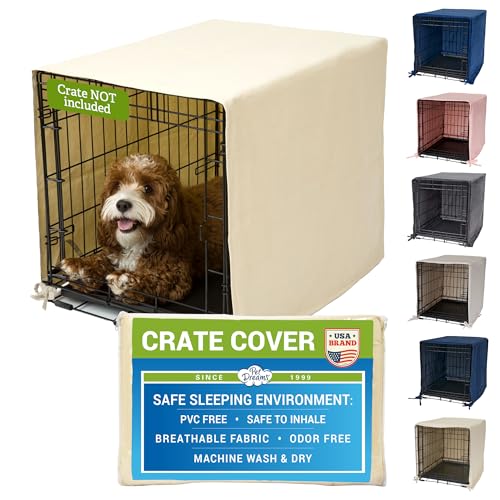 Dog Crate Cover (Khaki Tan / 36.0"L x 23.0"W x 25.0"H)