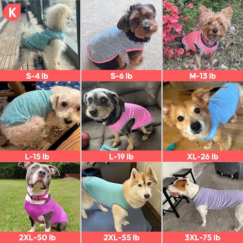 2Pack Dog Shirt for Large Dogs Sun Protection Tank Top for Summer (XXX-Large (55-75lbs) / 7# 2Pack (Grey+Sky Blue))