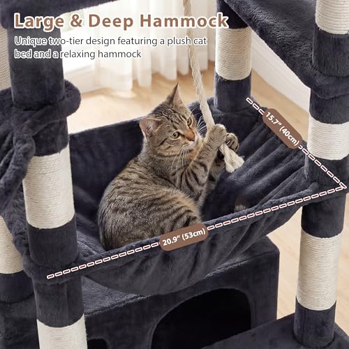 Cat Tree 74" Tower for Large Cats (74 inch / Smoky gray)