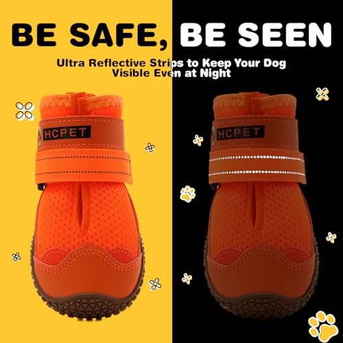 Dog Shoes for Dogs (Orange / Width 1.96 in)
