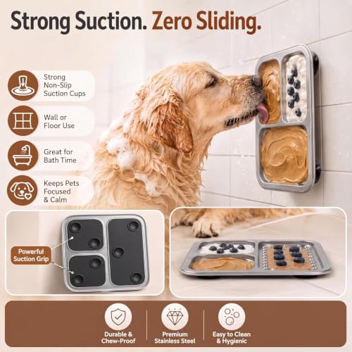 2 Pack Stainless Steel Lick Mat for Dogs & Cats (2 Pack)