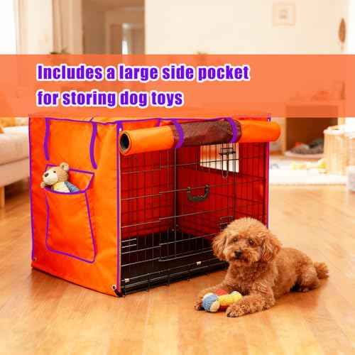 42 Inch Orange Dog Crate Cover (42.0"L x 28.0"W x 30.0"H / Orange)