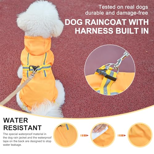 Dog Raincoats for Large Dogs (Solid Yellow / L(Back 18.1", Chest 25.5", Neck 18"))
