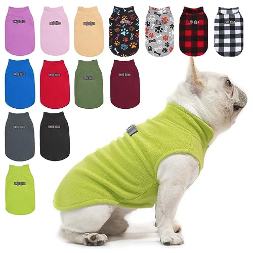 Dog Fleece Vest Sweater Winter Jacket for Small and Medium Large Dogs with D (Large / GREEN)