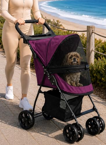 No Zip Happy Trails Lite Pet Stroller (Tulip)