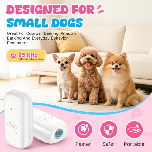 Ultrasonic Bark Deterrent Device for Small Dogs (White)