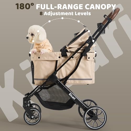 All Terrain Dog Stroller for Small to Medium Dogs (Vanilla Beige)