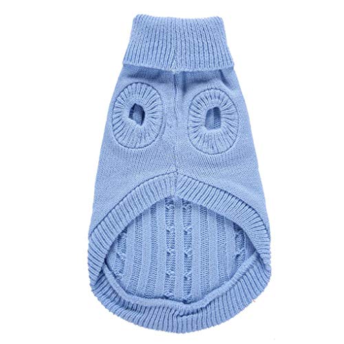 Dog Sweater Soft Warm Turtleneck Knitted Clothes for Small Medium Large Pet (Light Blue / X-Large)