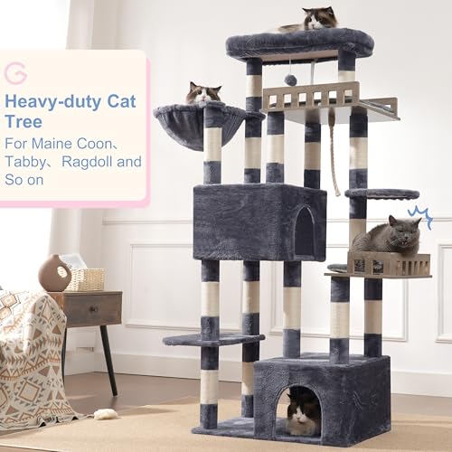 Maine Coon Cat Tree (68.5 inches / Dark Gray)