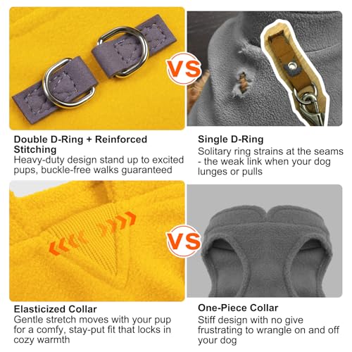 Dog Fleece Vest Sweater Winter Jacket for Small Medium Dogs (Small / Yellow)