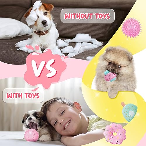 Pink Puppy Toys for Boredom (Pink-Green)