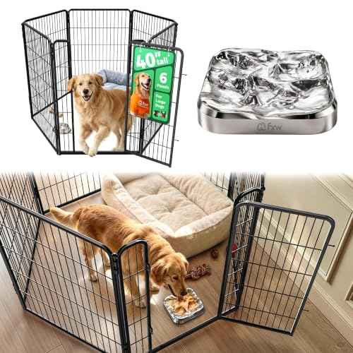 Homeplus Indoor Dog Playpen with Lick Mat (Black / 40"H)