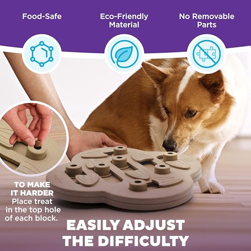 by Nina Ottosson Dog Hide N' Slide Treat Puzzle Enrichment Toy (Dog Hide-N-Slide (Tan) / 1 Count (Pack of 1))